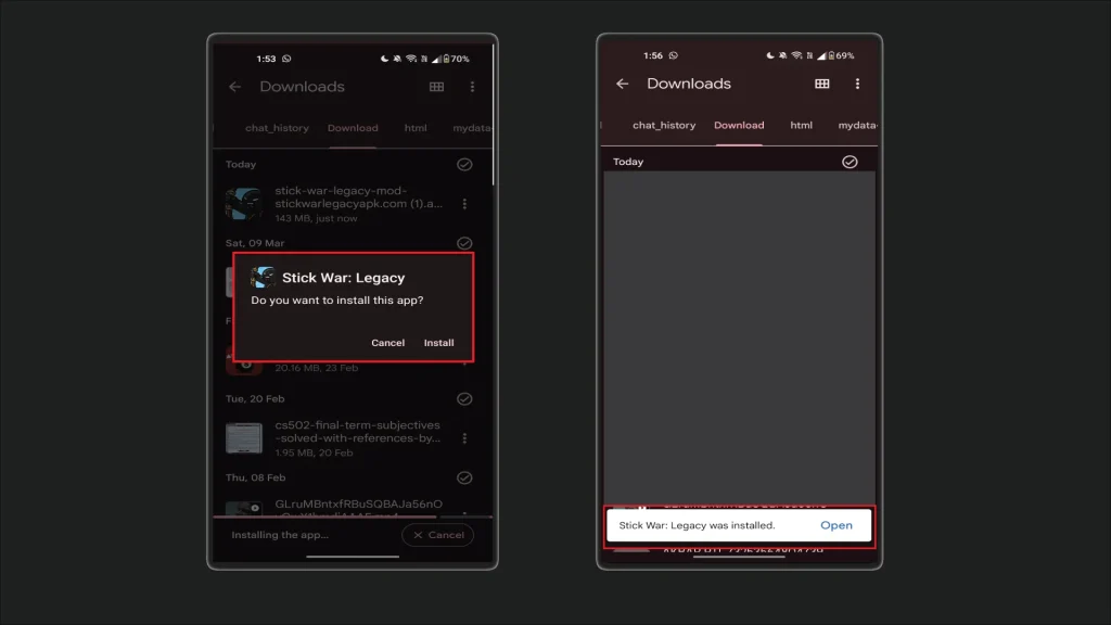step-3 how to install stick war legacy mod apk